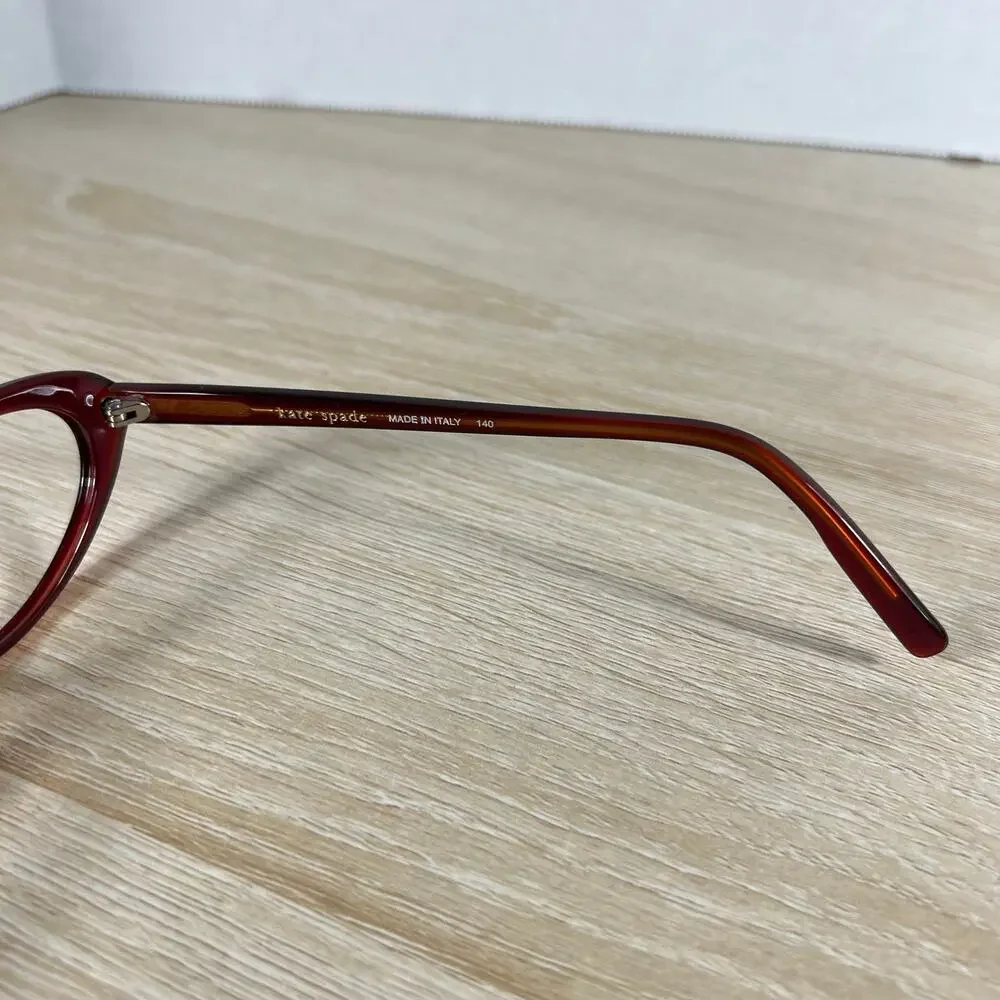 Kate Spade Alissa H24 Eyeglasses Red Cat Eye Frames Only 49-16-140 Italy